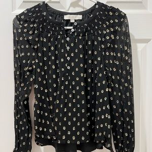 Black Loft blouse with shimmer detail